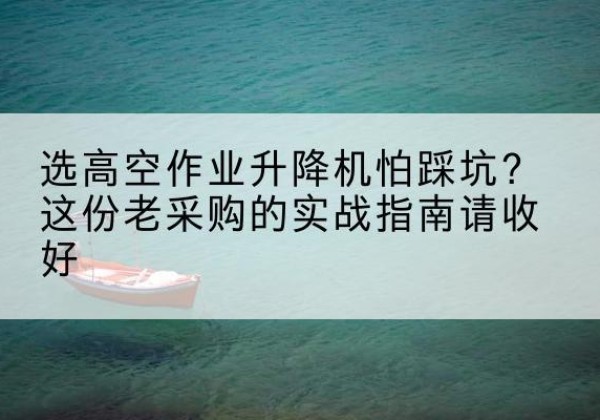 大埔高空作业升降机厂家推荐-选高空作业升降机怕踩坑？这份老采购的实战指南请收好